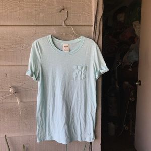 Victoria Secret Pink Teal Pocket T-Shirt